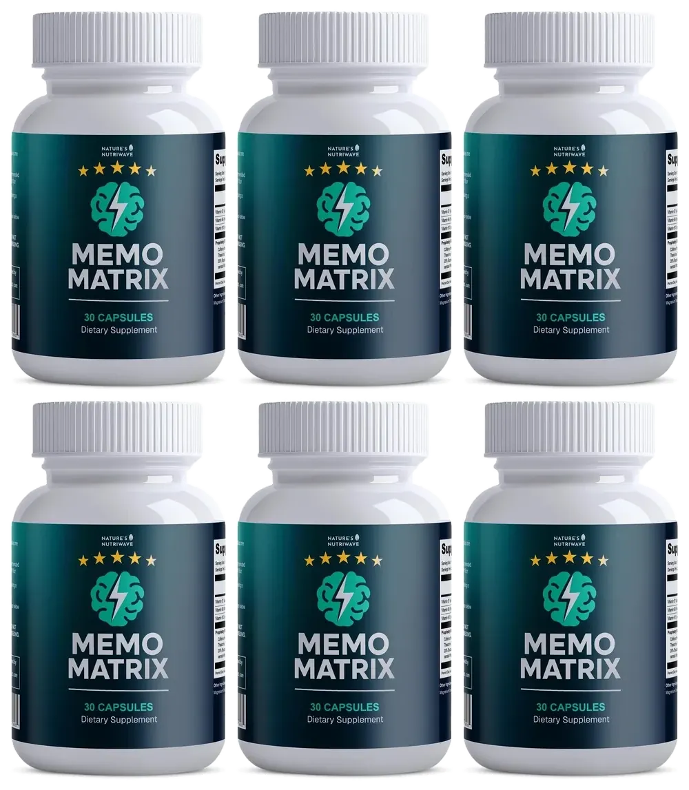 Six MemoMatrix bottles in two rows